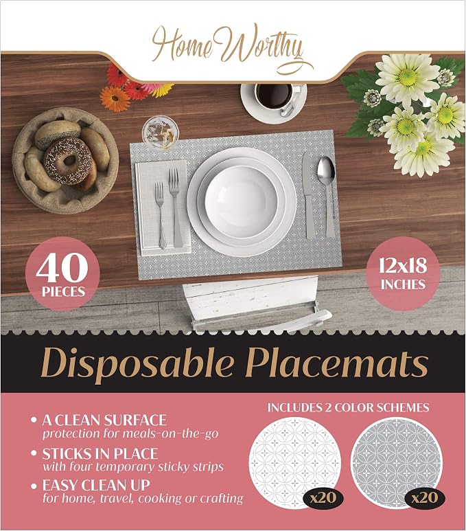 Gray and White Disposable Placemats - Image 9