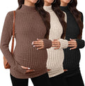 3 Pack Maternity T-Shirts Pregnancy Tops Women Sweater Long Sleeve Turtleneck by Sweetyweee