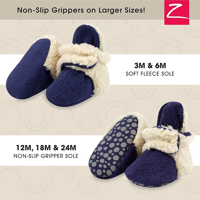 Zutano Unisex Fleece Baby Booties, Two Snap Closure, Newborn to 24 Months - Image 2