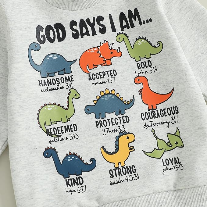 Nyapruwe Toddler Baby Boy Fall Outfit Funny Print Long Sleeve Sweatshirt - Image 5