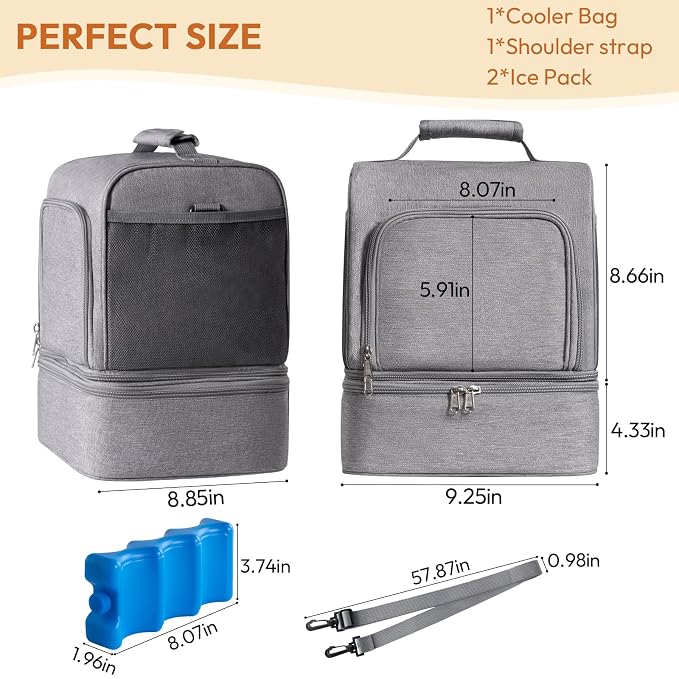 NCVI Breast Pump Bag, Double Layer Removable Pump Bag - Image 8