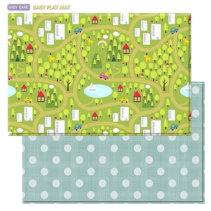 Baby Care Play Mat) 82'' x 55'' Original One-Piece Reversible Rollable by Baby+Care+Play+Mat