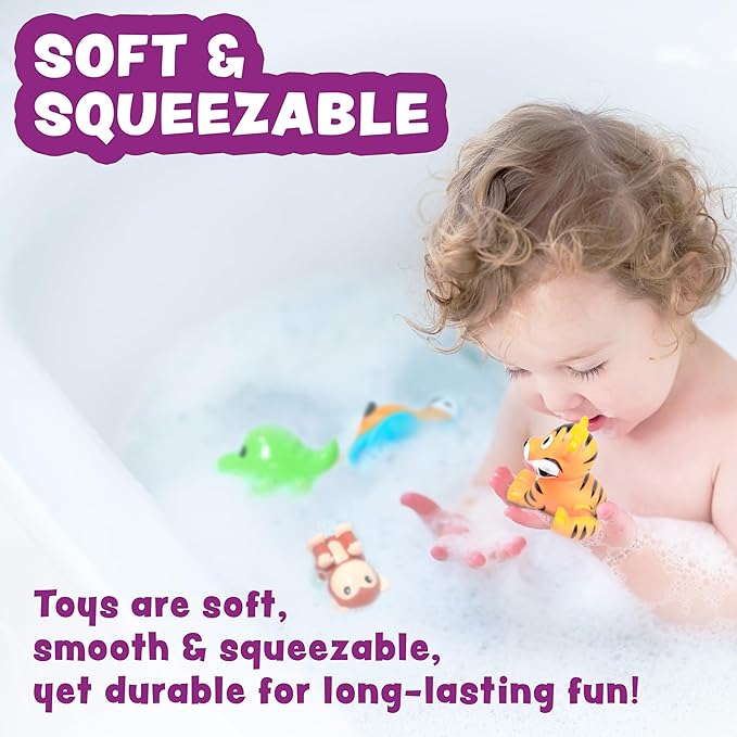 Tub Works® Rainforest™ Mold Free Bath Toys, 6 Pack | Sealed, No Hole Bath Toys - Image 5