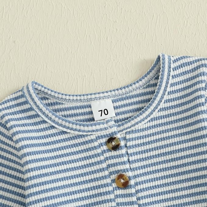 Kuriozud Newborn Infant Unisex Baby Boy Girl Clothes Button Romper Jumpsuit - Image 5