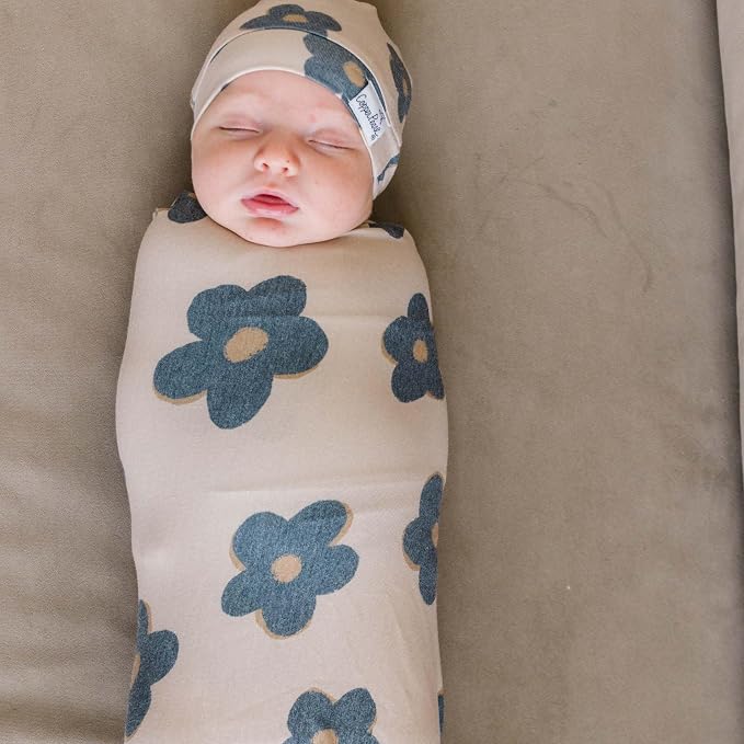 Copper Pearl Large Premium Knit Baby Swaddle Receiving Blanket Gemma in Tan - Image 3