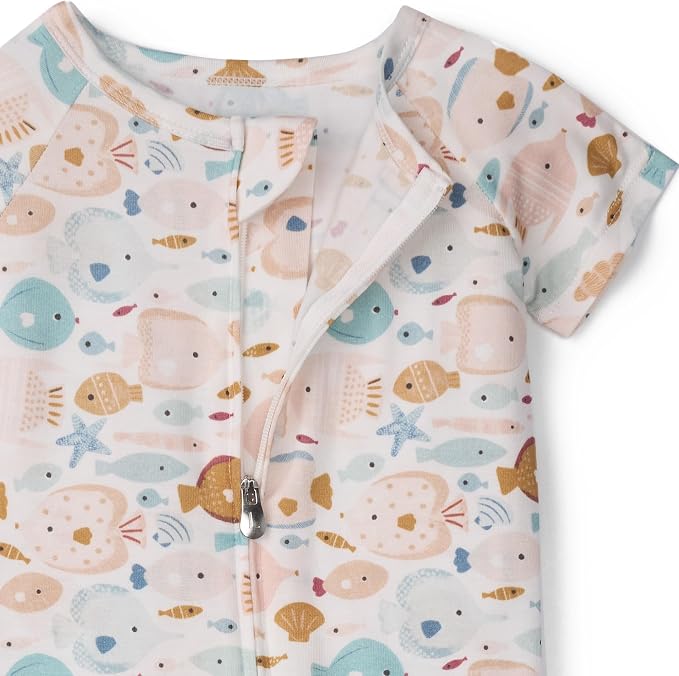 Loulou Lollipop Tencel Lyocell Short Sleeve Zipped Romper - Image 2
