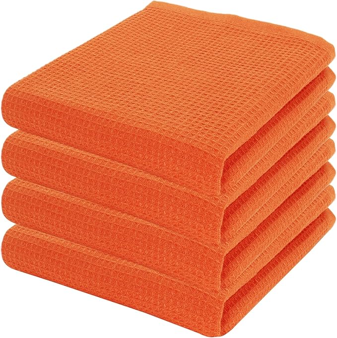 PurpleEssences Waffle Weave Kitchen Towel, 100% Cotton by PurpleEssences