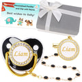 Custom Pacifier with Name, Personalized Pacifier Clip Set with Gift Box by Munchewy