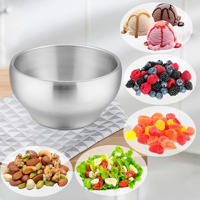LIANYU Stainless Steel Bowls for Kids, 4 Pack Toddler Bowls 12oz, Double-walled - Image 7