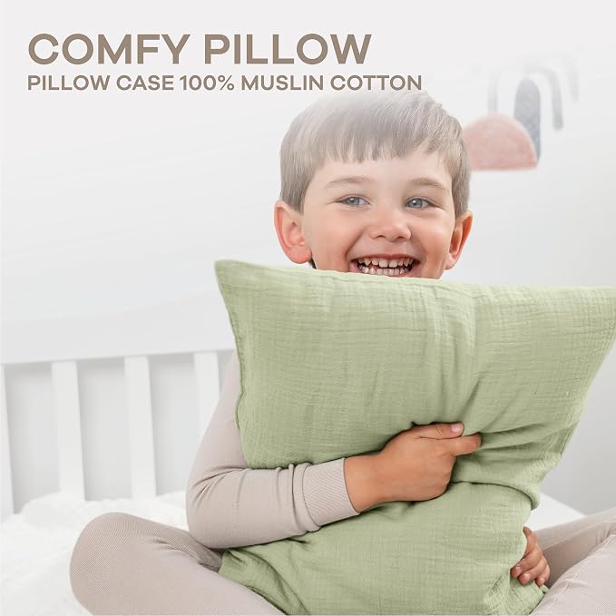 Comfy Cubs Toddler Pillow with Muslin Pillowcase, 13 x 18 in - Image 3