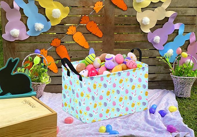 Easter Gift Basket Eggs Storage Basket Kids Toys Storage Basket Organizer Box - Image 6