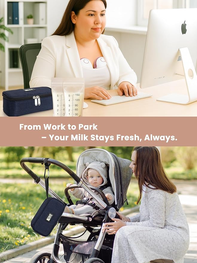 Breast Milk Cooler Travel Bag, Real-Time Temperature Display, Holds 4-6 - Image 7