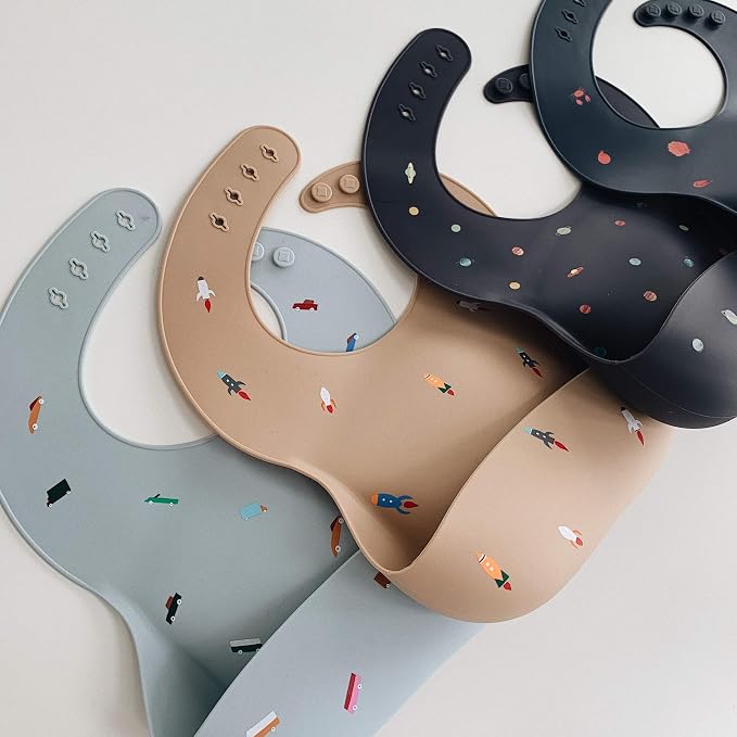 mushie Silicone Baby Bib | Adjustable Fit Waterproof Bibs - Image 2