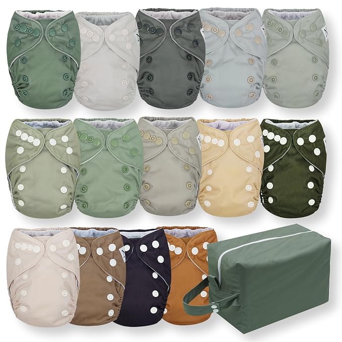 Nora's Nursery Newborn All-in-One Cloth Diaper 14-Pack by NorasNursery