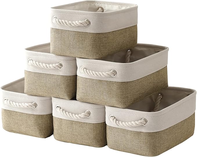 Small Storage Baskets for shelves, Fabric Storage Baskets for closet, by Sacyic