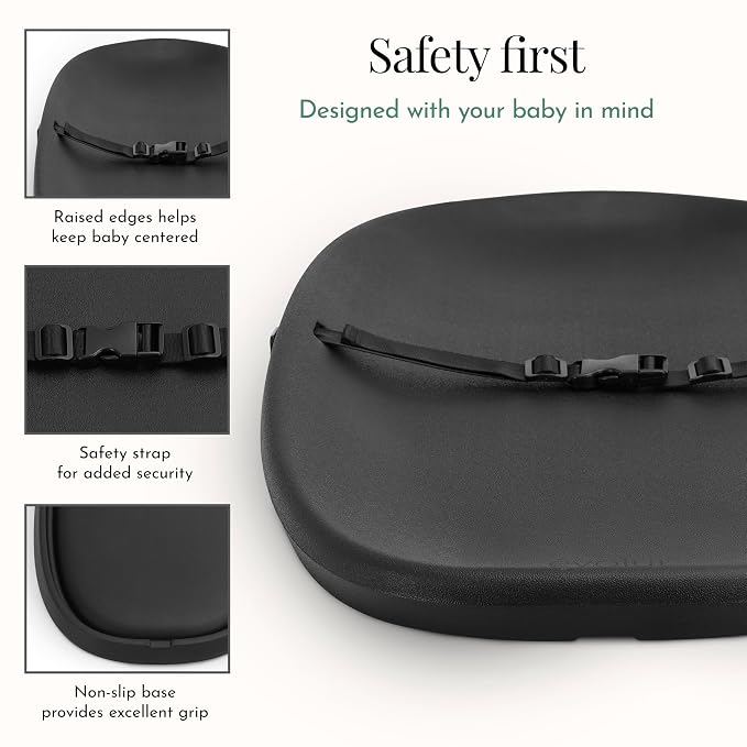 Evolur Eva Baby Changing Pad in Black, Lightweight and Portable Changing Pad - Image 4