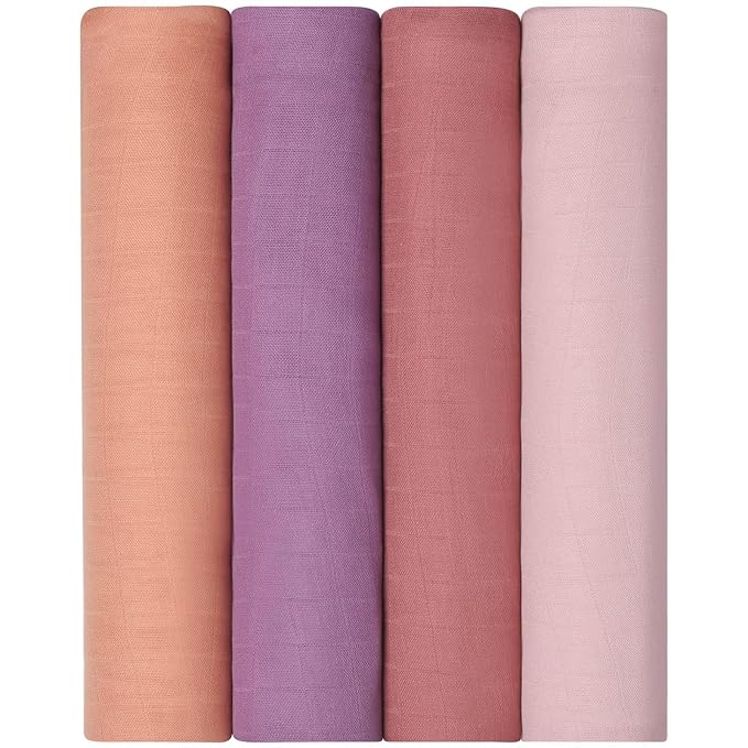 Momcozy Muslin Swaddle Blanket, 4 Pack Large 47 X 47 Inches Breathable - Image 8