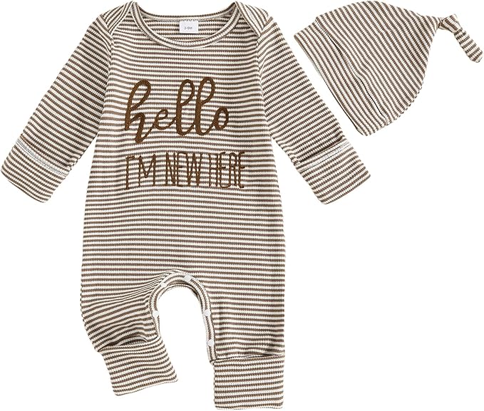 Fernvia Newborn Baby Boy Clothes Letters Print Bodysuit 3 6 9 12 18 Months Long by Fernvia