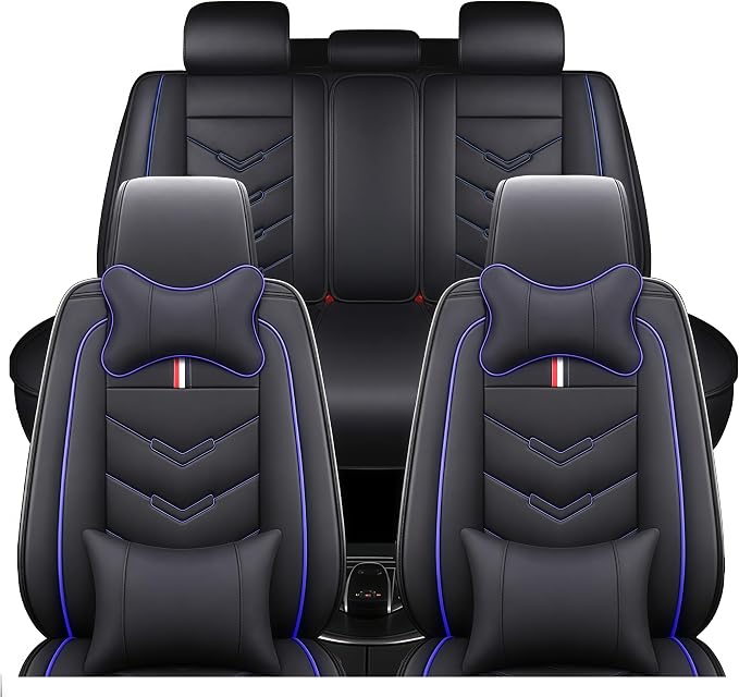 Leather Car Seat Covers Fit for LR LR4 2009-2016, 5 Seater Waterproof and by TENDER+GLOW