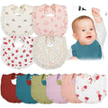 Seematn 10 Pcs Baby Muslin Bibs Drool Bibs Bandana Ruffle Soft Cotton by Seematn