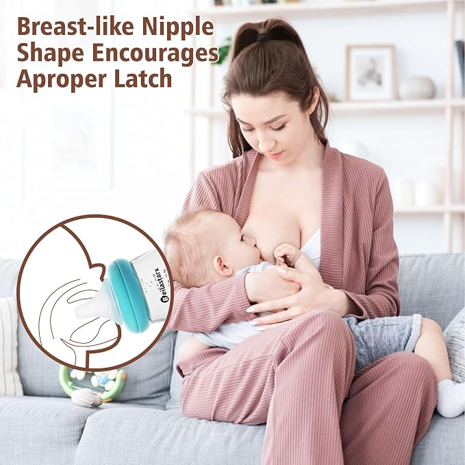 Glass Baby Bottles with Natural Response Nipple Size SS - Image 3