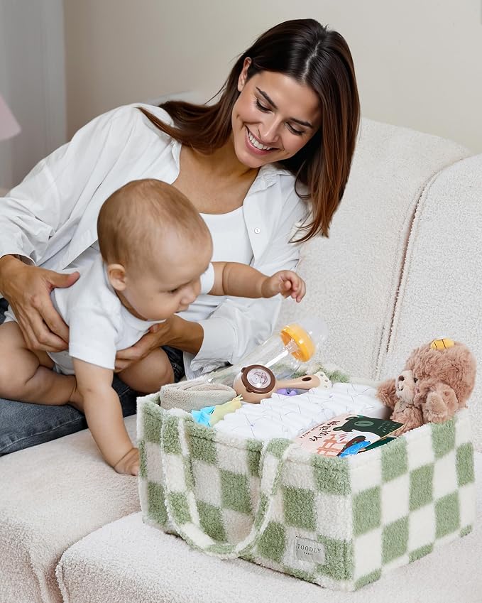 Checkered Diaper Caddy Organizer - Image 5