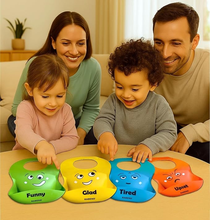 MY FIRST EMOTIONS Set of 4 Silicone Bibs - Image 3
