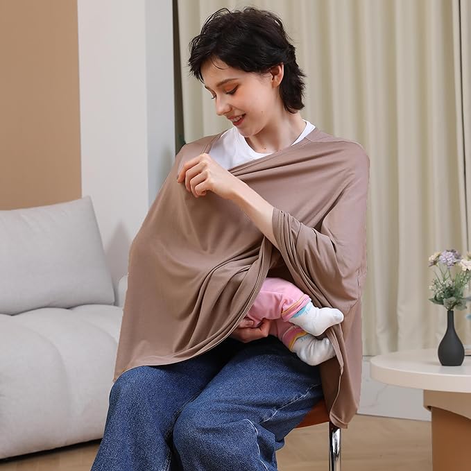 Multi-use Nursing Cover for Breastfeeding, 360°Full Coverage Nursing Poncho - Image 5
