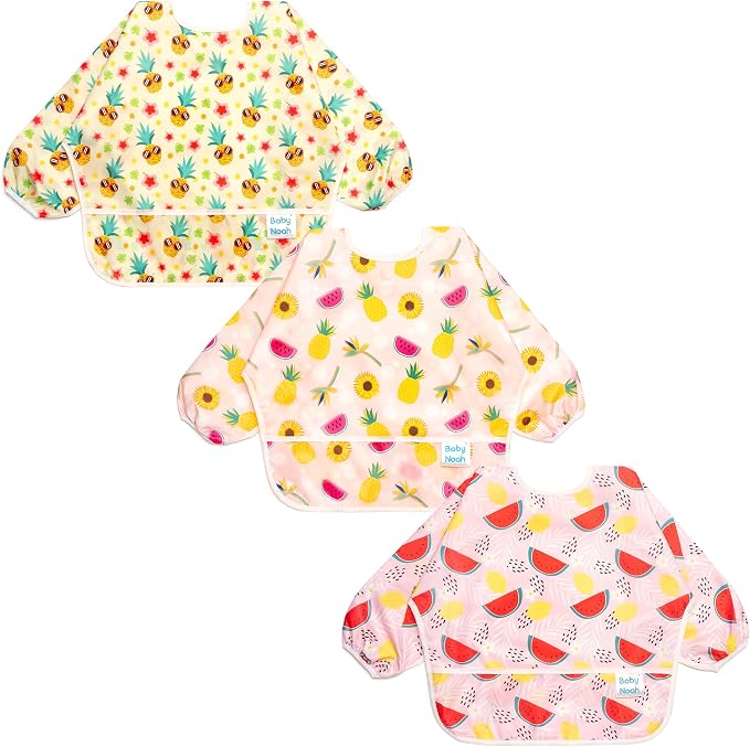 3 Pcs Long Sleeved Bib Set|Baby Waterproof Bibs by Baby+Noah