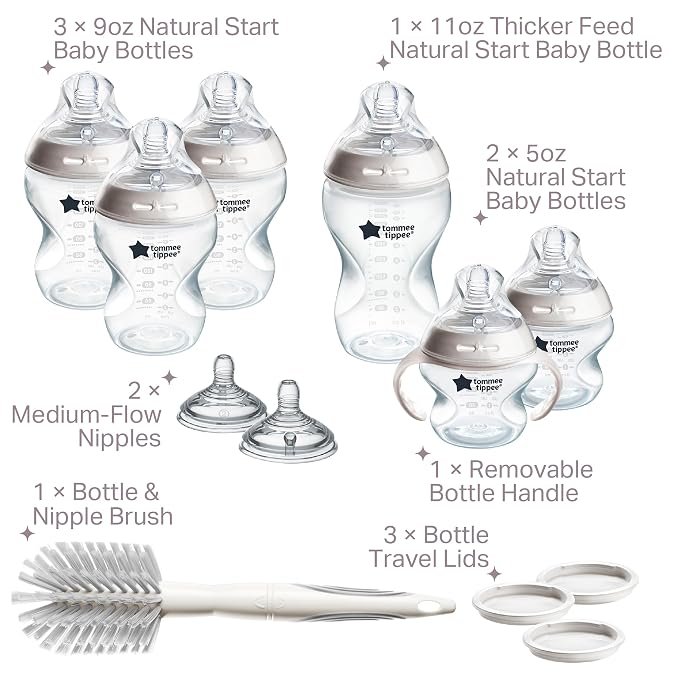 Tommee Tippee Natural Start 12 Piece BPA Free Bottle Set, Includes 2 x 5 oz - Image 2