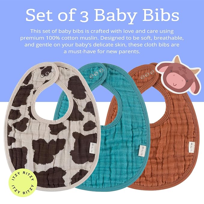 Itzy Ritzy Set of 3 Baby Bibs - Image 2