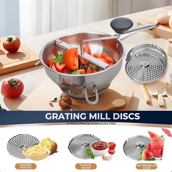 Food Mill Stainless Steel With 3 Grinding Discs and Complete Canning Supplies - Image 6