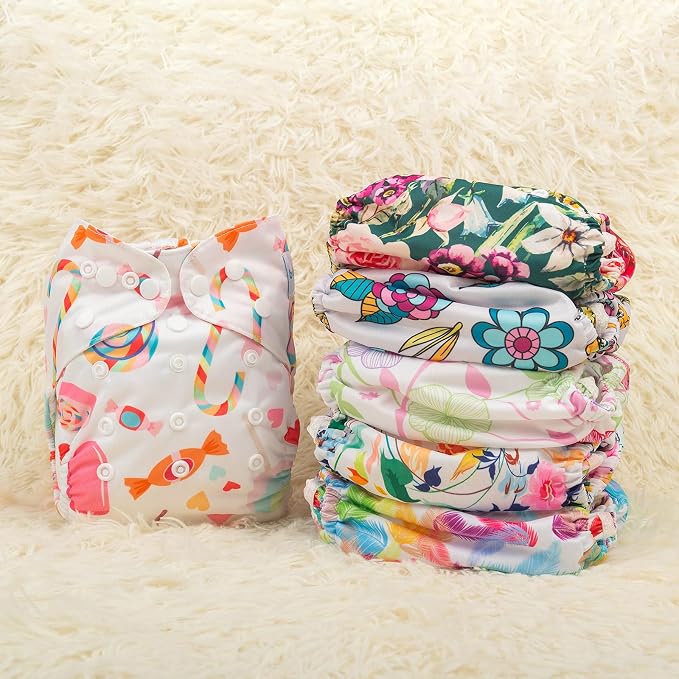 Babygoal Cloth Diaper Cover for Girls, Baby Adjustable Reusable Covers for - Image 7