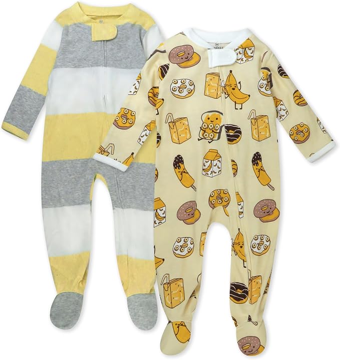 HonestBaby Sleep and Play Footed Pajamas One-Piece Sleeper Jumpsuit Zip-Front by HonestBaby