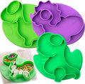 Dinosaur Silicone Compartment Plates- 3 PK T-Rex by Bentology