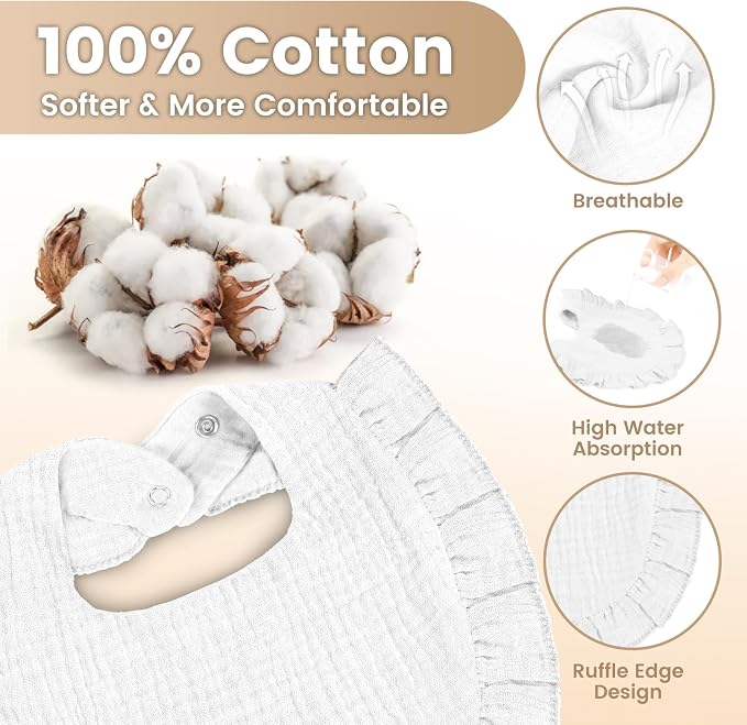 Oiomniv Muslin Baby Bibs, Toddler - Image 2