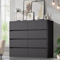 Black Dresser for Bedroom, 8 Drawers Double Fluted Dressers, Modern Chest of by StandifurnoFurniture