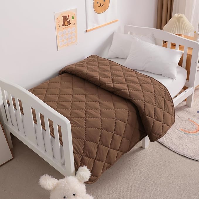 NTBAY Down Alternative Toddler Comforter, Lightweight and Warm Solid Color Baby - Image 3