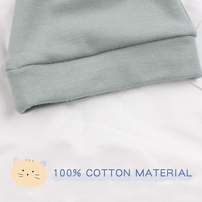 JANGANNSA Newborn Baby Hat Infant Baby Boys Beanie Top Knot Stretchy Hats - Image 4
