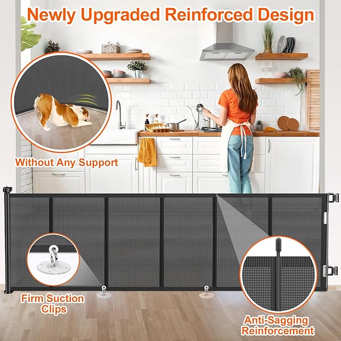 Upgrade 120 inch Retractable Baby Gates, EZIGO Extra Wide Baby Gate - Image 3
