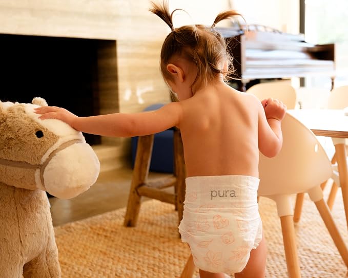 Pura Size 7 Eco-Friendly Diapers Hypoallergenic, Soft Organic Cotton, - Image 2
