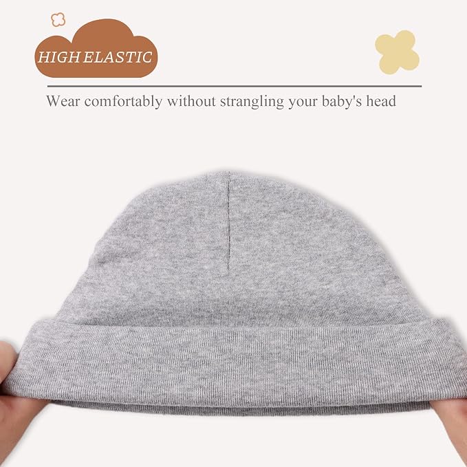 Bamery Cotton Baby Girl Hat Preemie Boys Beanie Newborn Hospital Hats Winter - Image 4