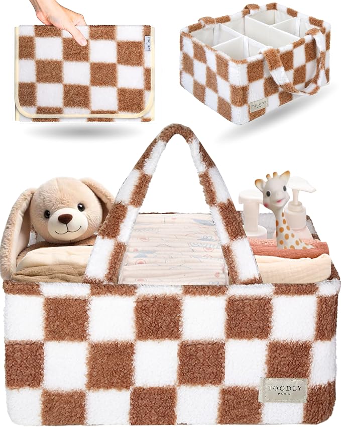 Checkered Diaper Caddy Organizer by Toodly