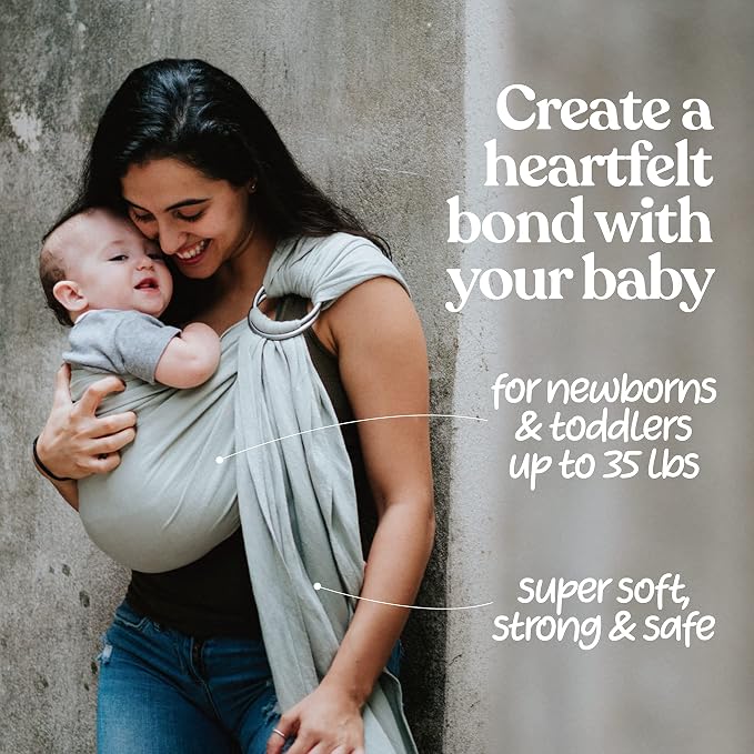 Nalakai Ring Sling Baby Carrier, Soft Linen Baby Sling, Baby Wrap, and Giving - Image 2