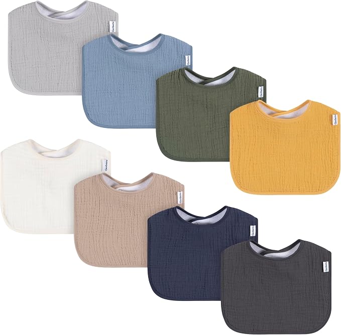 Gerber Unisex Baby Muslin 8 Pack Drooling Bibs by Gerber