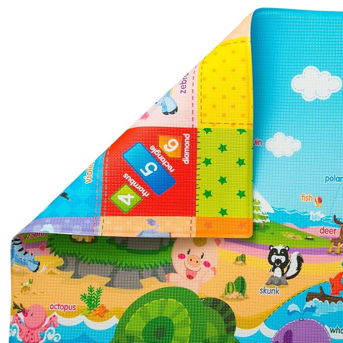 Baby Care Play Mat 73’’ x 49’’ Original One-Piece Reversible Rollable - Image 7