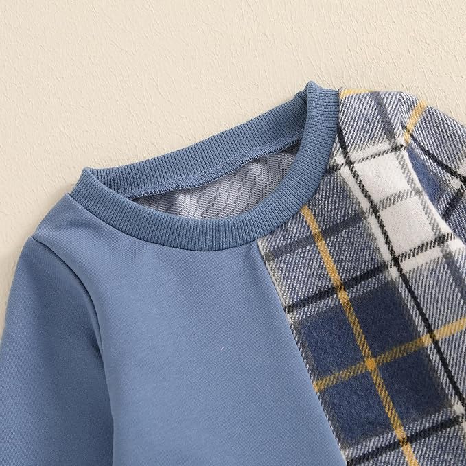 Toddler Baby Boy Fall Outfits Long Sleeve Crew Neck Pullover Sweatshirt + - Image 3