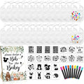 Newwiee 55 Pcs White Bibs for Baby Decorating Design a Bib Decorate Plain by Newwiee