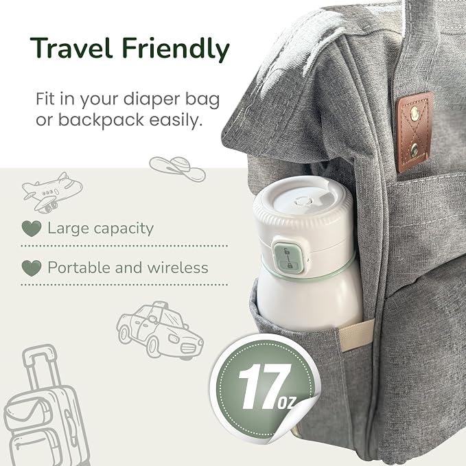 Portable Milk Warmer for Travel, Pasteurization Mode, 17 oz Capacity, 3 Min - Image 8