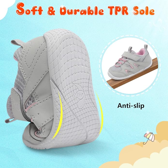LeIsfIt Baby Shoes Boys Girls First Walking Shoes Non-Slip Toddler Breathable - Image 3